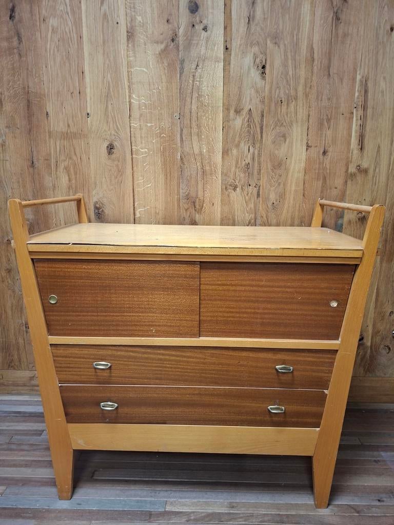 vintage  commode, Gebruikt, 3 of 4 laden, Minder dan 100 cm, 25 tot 50 cm
