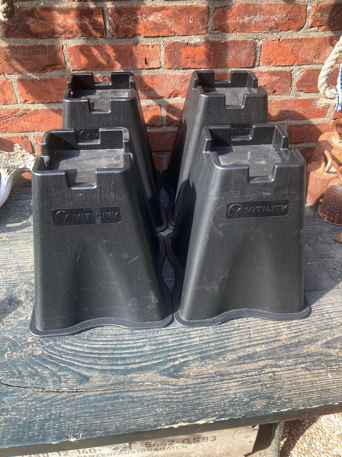 Bedverhogers voor ziektebed of bevalling 22cm Vitility, Huis en Inrichting, Ophalen of Verzenden, Gebruikt, Zwart, Overige materialen