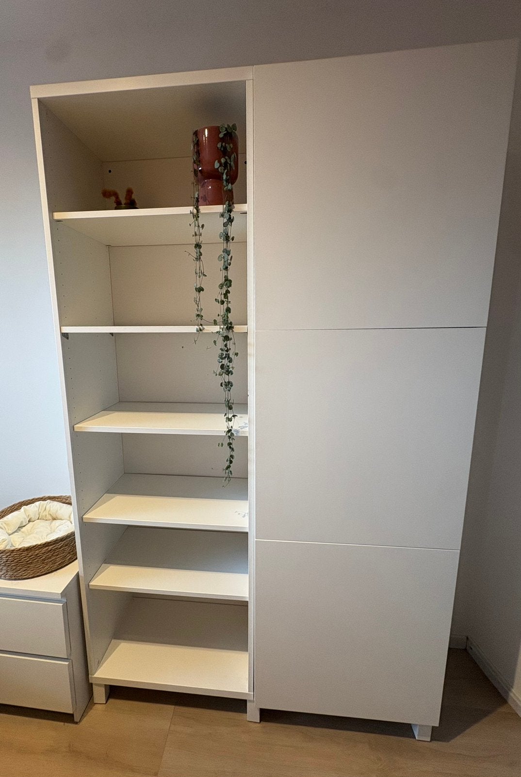 Ikea besta opberger met deuren wit, Ophalen, Gebruikt, 100 tot 150 cm, 200 cm of meer