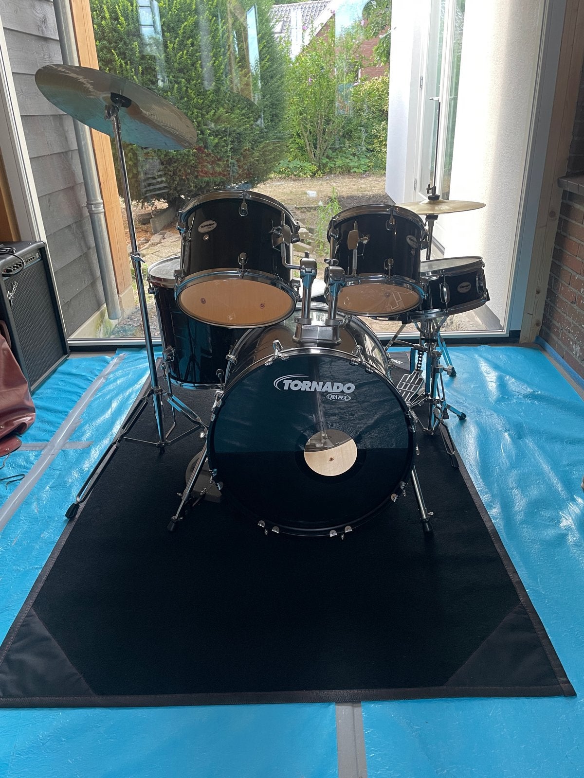 Tornado Mapex drumstel - Zwart - Ideaal voor beginners, Ophalen, Gebruikt, Overige merken