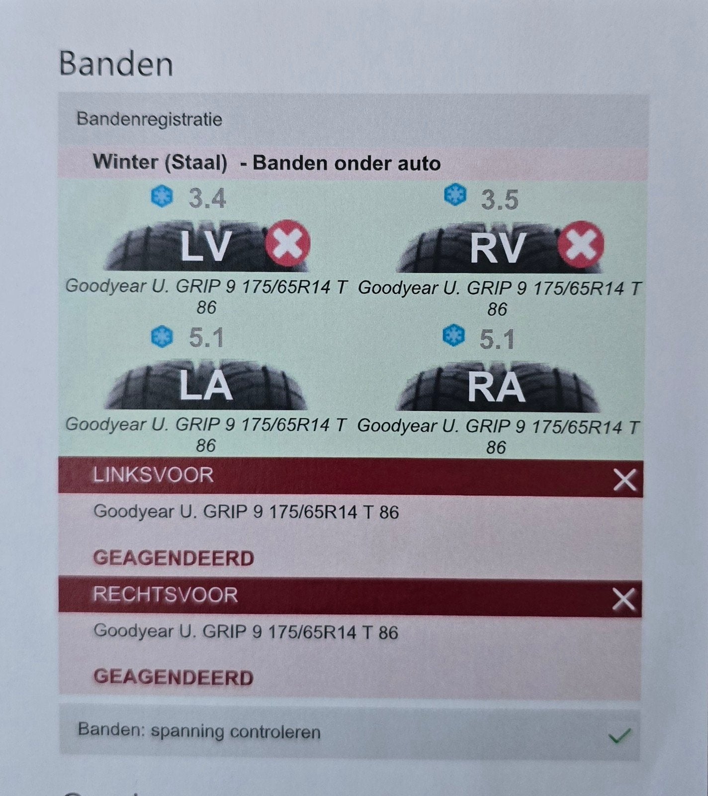 Winterbanden 4 stuks Goodyear Ultragrip 9  175/65R14 T86, Ophalen