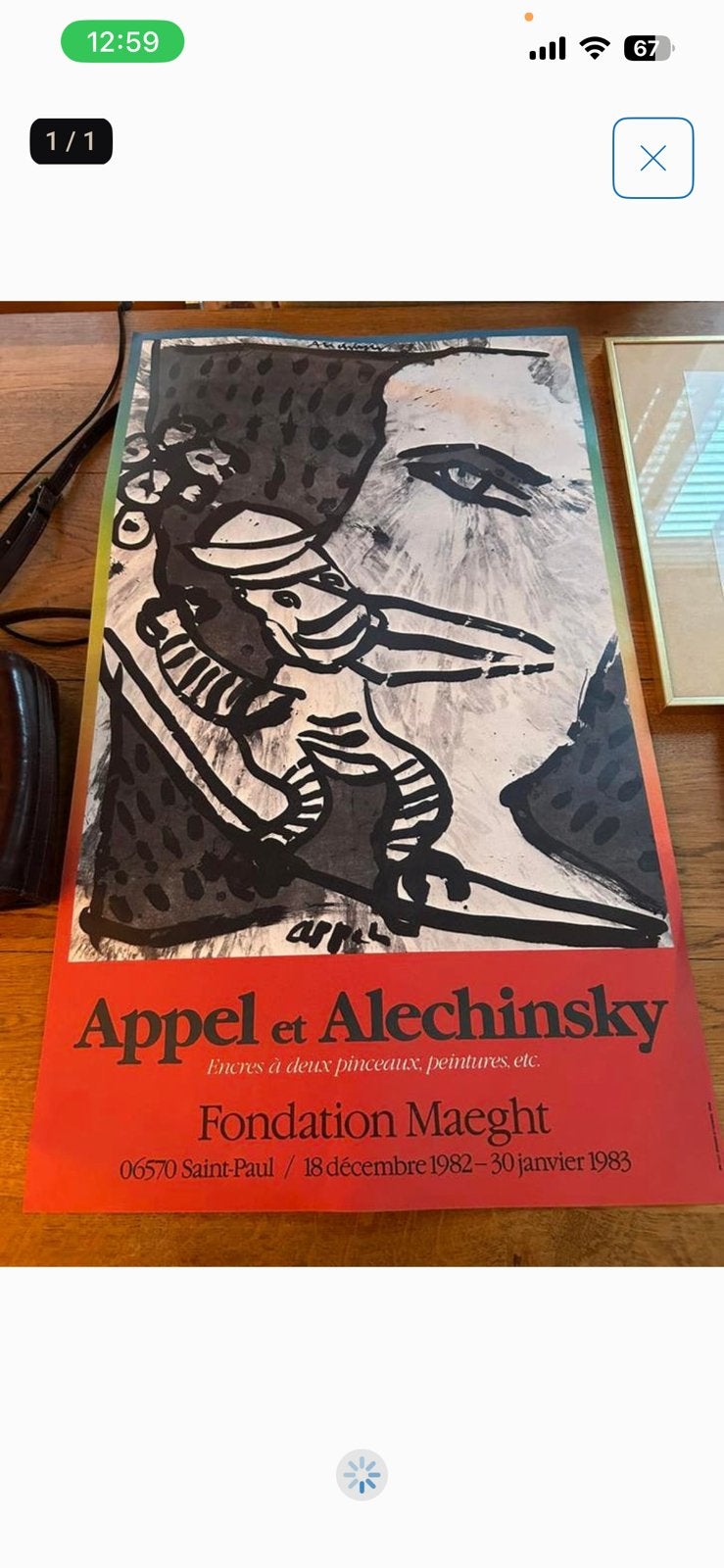 Originele tentoonstellingsaffiche Appel et Alechinsky 19, Ophalen of Verzenden, Zo goed als nieuw, Europa