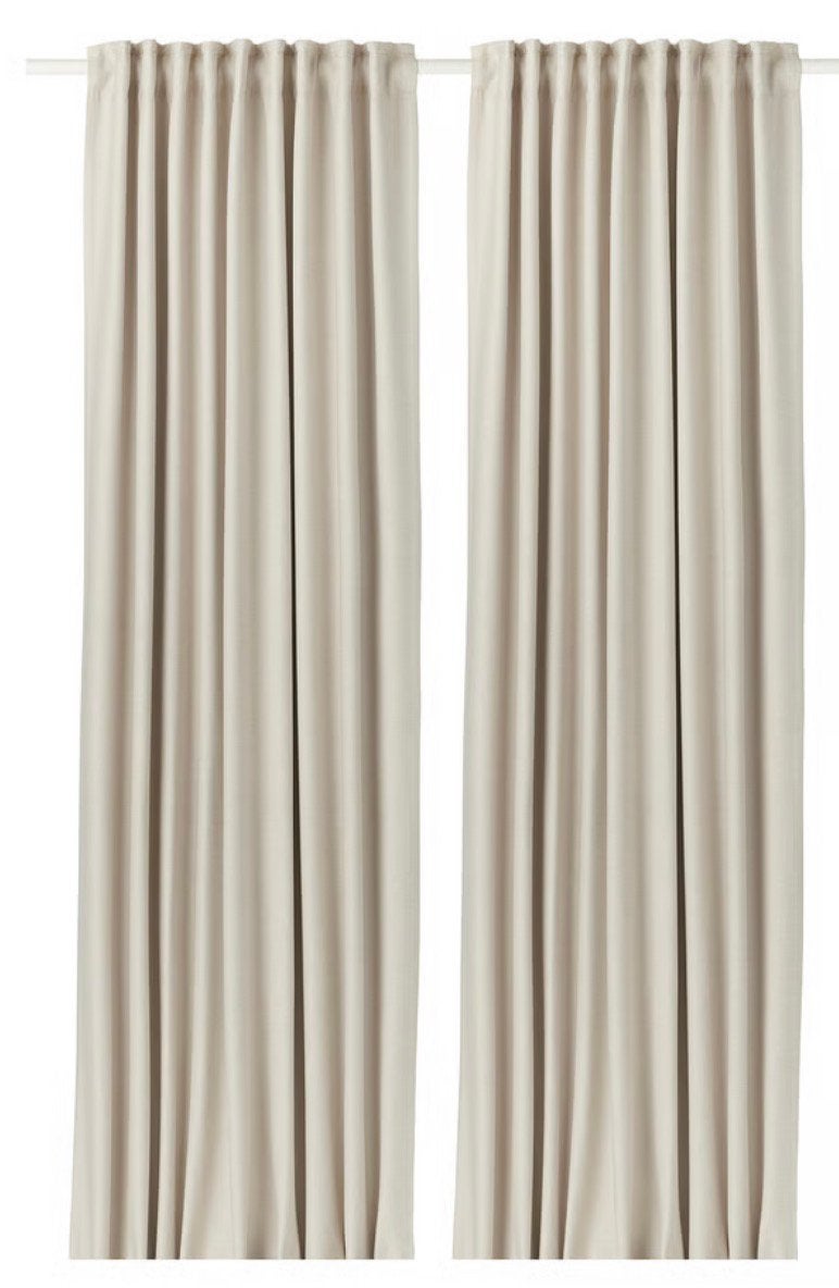 IKEA VILBORG Room darkening curtains, Ophalen, Beige, Nieuw, Gordijn