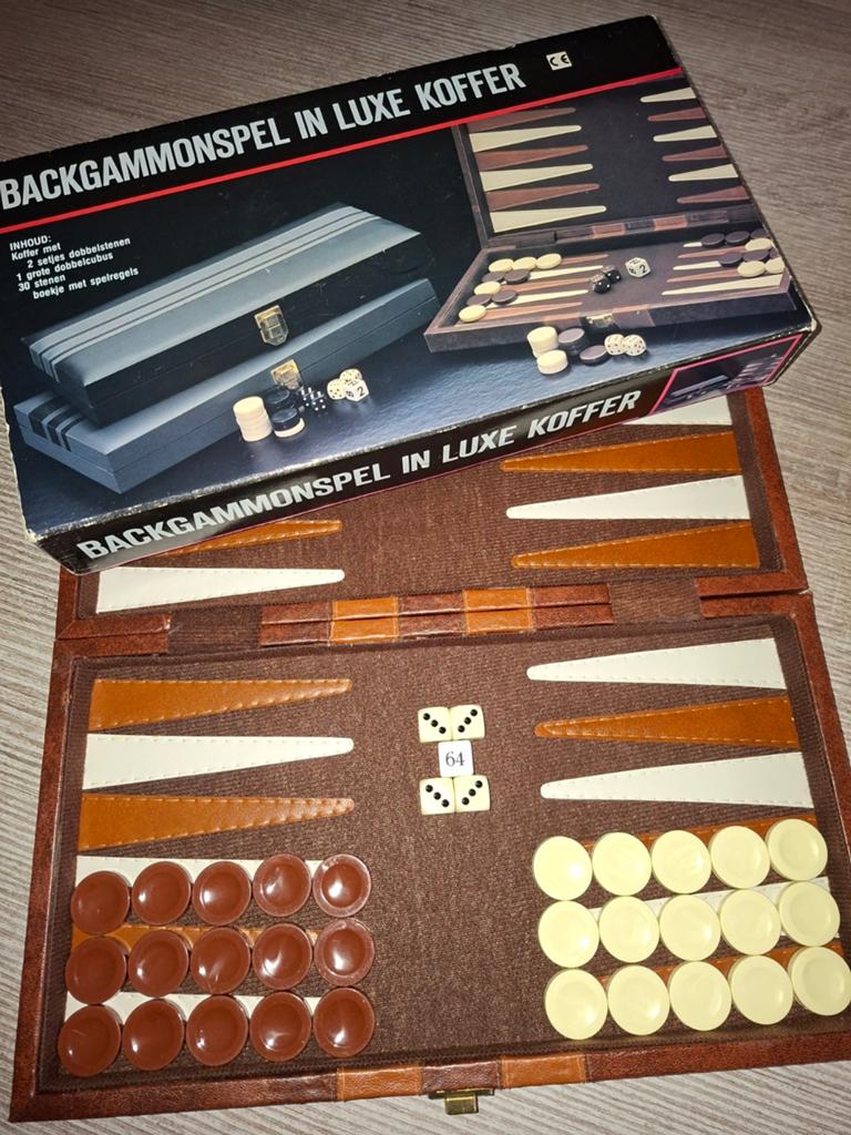 Backgammon in koffer, Ophalen of Verzenden