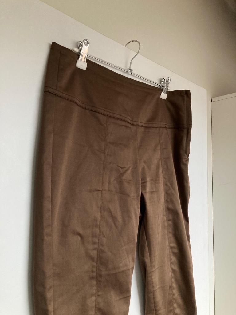 Expresso broek bruin satijn maat 38 skinny high waist, Maat 38/40 (M), EPR Online B.V., Bruin, Expresso