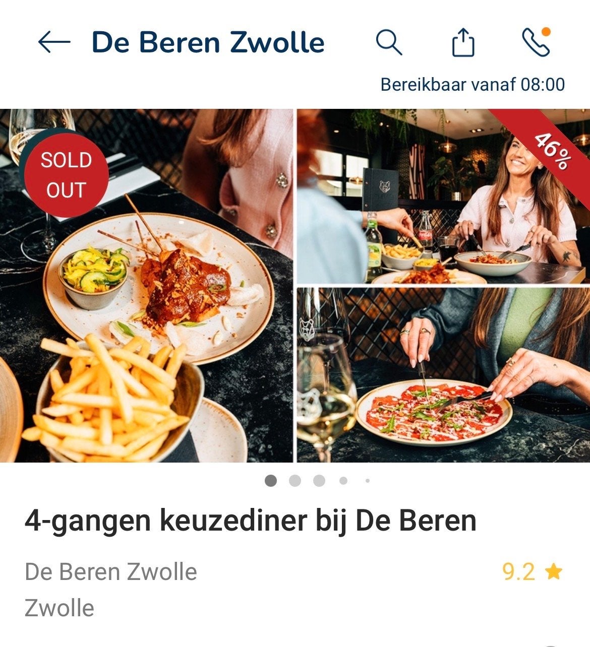 4 gangen diner De Beren Zwolle zondag 31 mei, Tickets en Kaartjes, Twee personen, Overige soorten