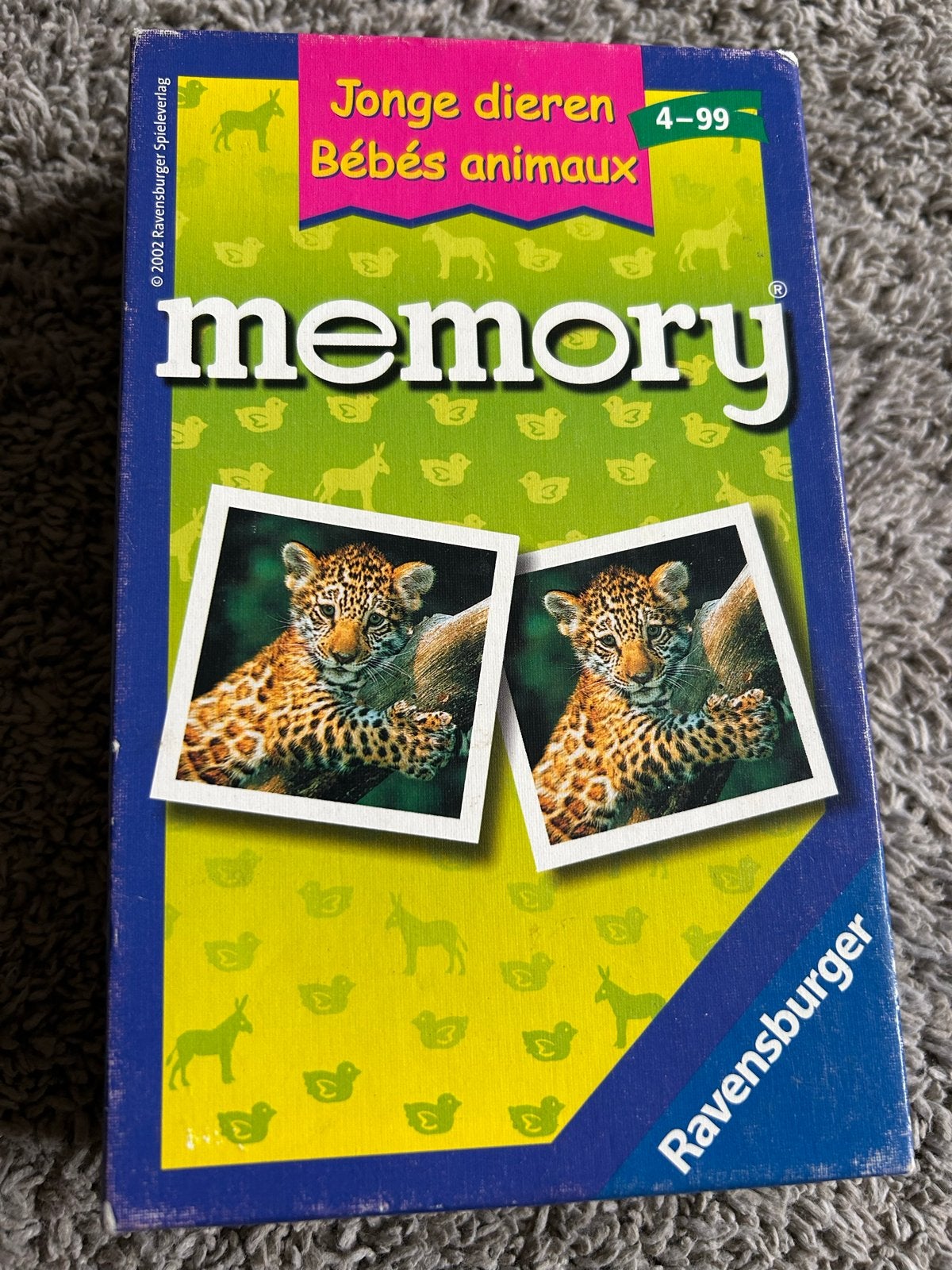 Ravensburger Memory Jonge Dieren (mist 2 kaartjes), Hobby en Vrije tijd, Ophalen of Verzenden, Gebruikt