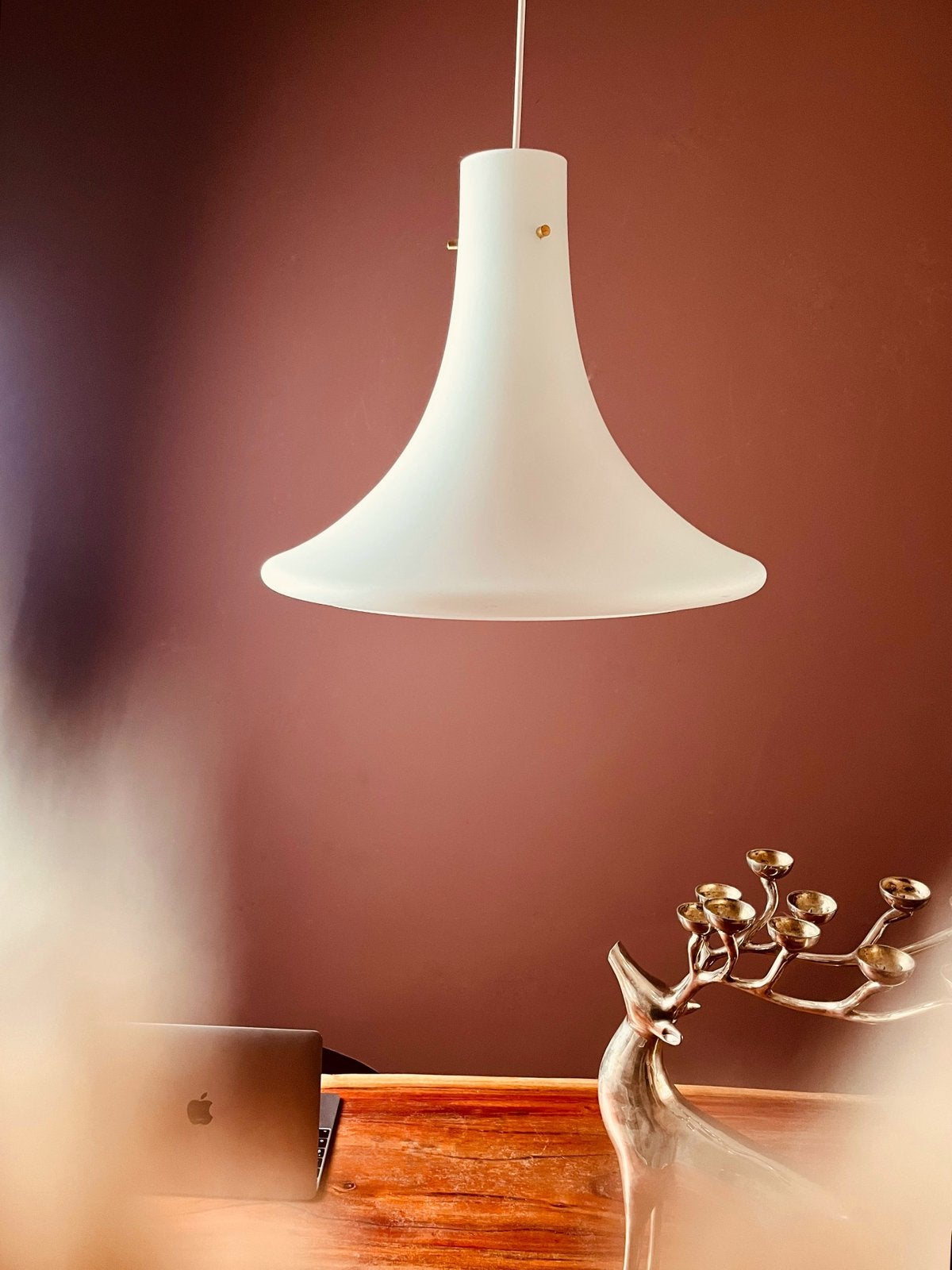 Unieke XL Glashütte trompetlamp, Huis en Inrichting, Ophalen of Verzenden, Zo goed als nieuw