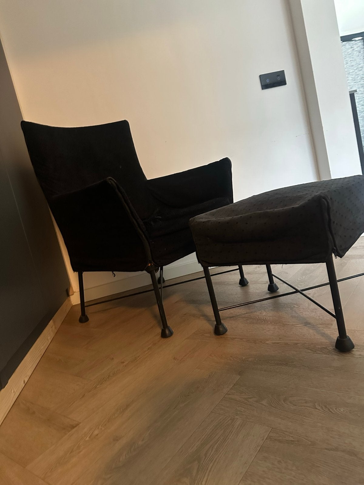 Montis Charly fauteuil met poef - Gebruikt, Ophalen, Gebruikt, 75 tot 100 cm, Stof