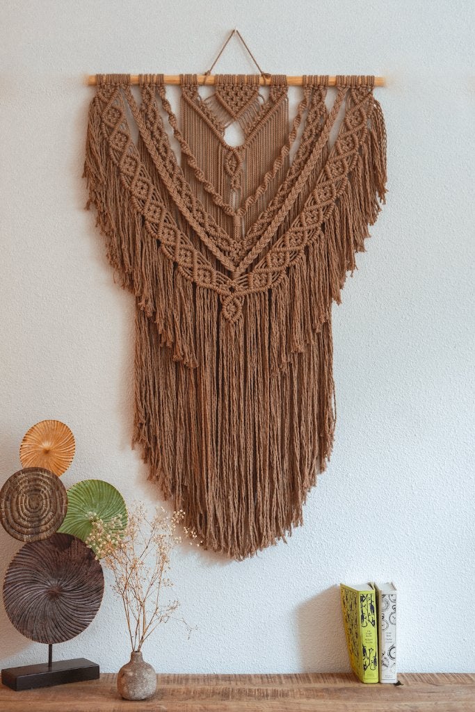Macrame wandhanger, 115 cm, 70 cm, Wandhanger, Nieuw
