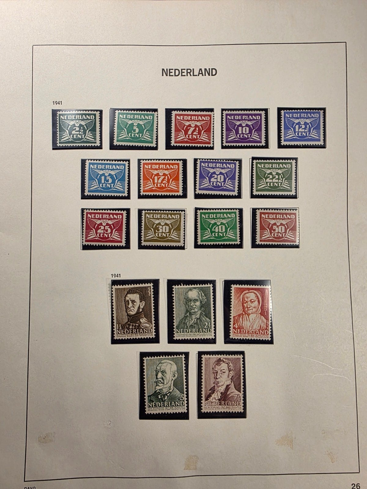 Nederlandse postzegels 1941 - Vleugel en Portretten, Postzegels en Munten, Postzegels | Nederland, Postfris, Na 1940, Verzenden