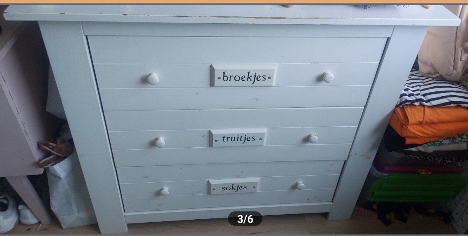 Commode/ladekast en hoge kast babykamer (excl. bedje), Gebruikt, 50 tot 70 cm, Ophalen of Verzenden, 75 tot 100 cm