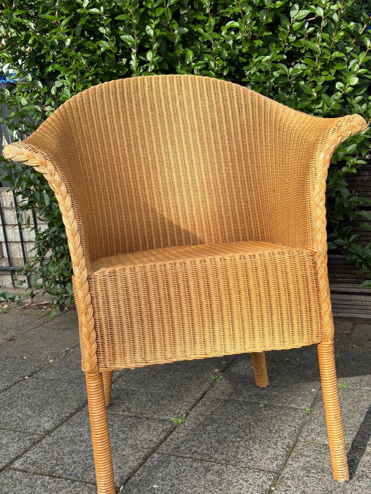 LLoyd loom rieten tuinstoel, Tuin en Terras, Ophalen, Zo goed als nieuw, Rotan