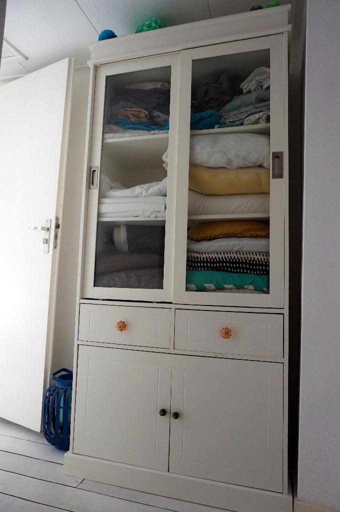 Witte landelijke buffetkast – 190 x 90 cm, Huis en Inrichting, Kasten | Buffetkasten, Gebruikt, 150 tot 200 cm, 50 tot 100 cm