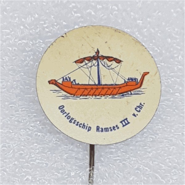 SP0398 Speldje Oorlogsschip Ramses III v.Chr., Verzamelen, Ophalen of Verzenden, Gebruikt, Overige onderwerpen