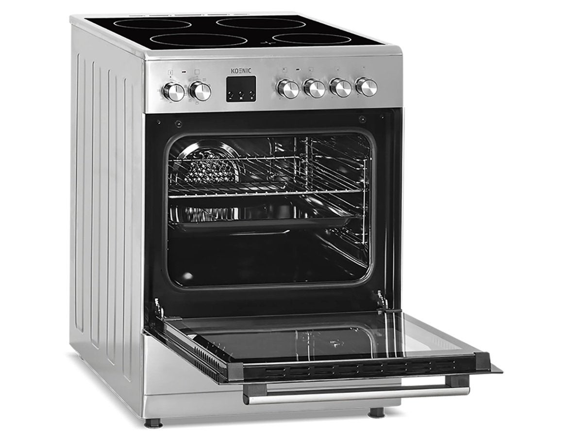 Koenic KFC 22426 Vrijstaand Keramisch Fornuis met Oven, Ophalen, Hete lucht, 60 cm of meer, Keramisch