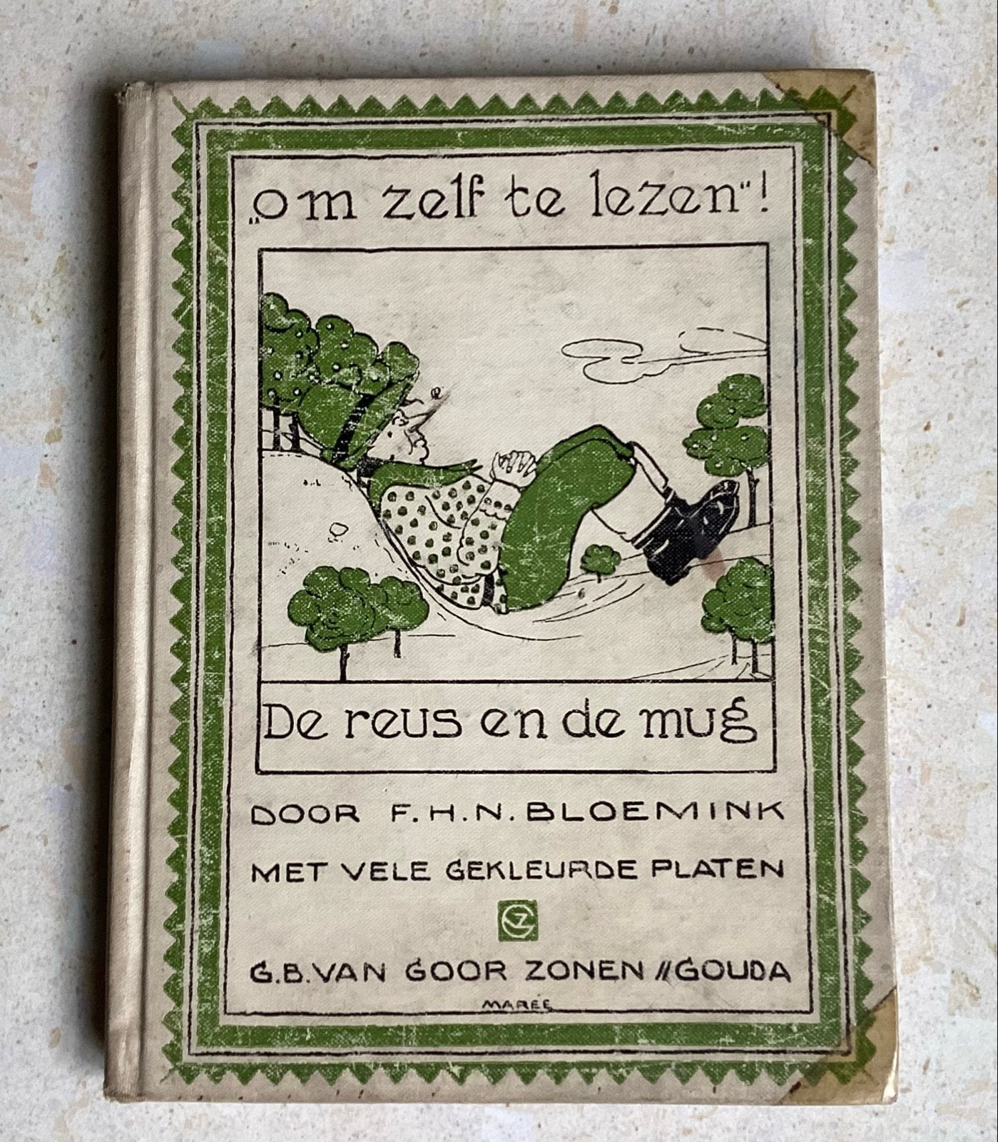 Oud Kinderleesboekje "De Reus en de mug" F.H.N. Bloemink., Antiek en Kunst, Ophalen of Verzenden