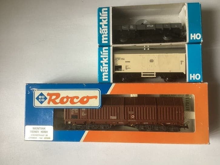 Marklin en Roco wagons, 3 stuks in ovp voor €18,-, Wisselstroom, Wagon, Ophalen of Verzenden, Zo goed als nieuw