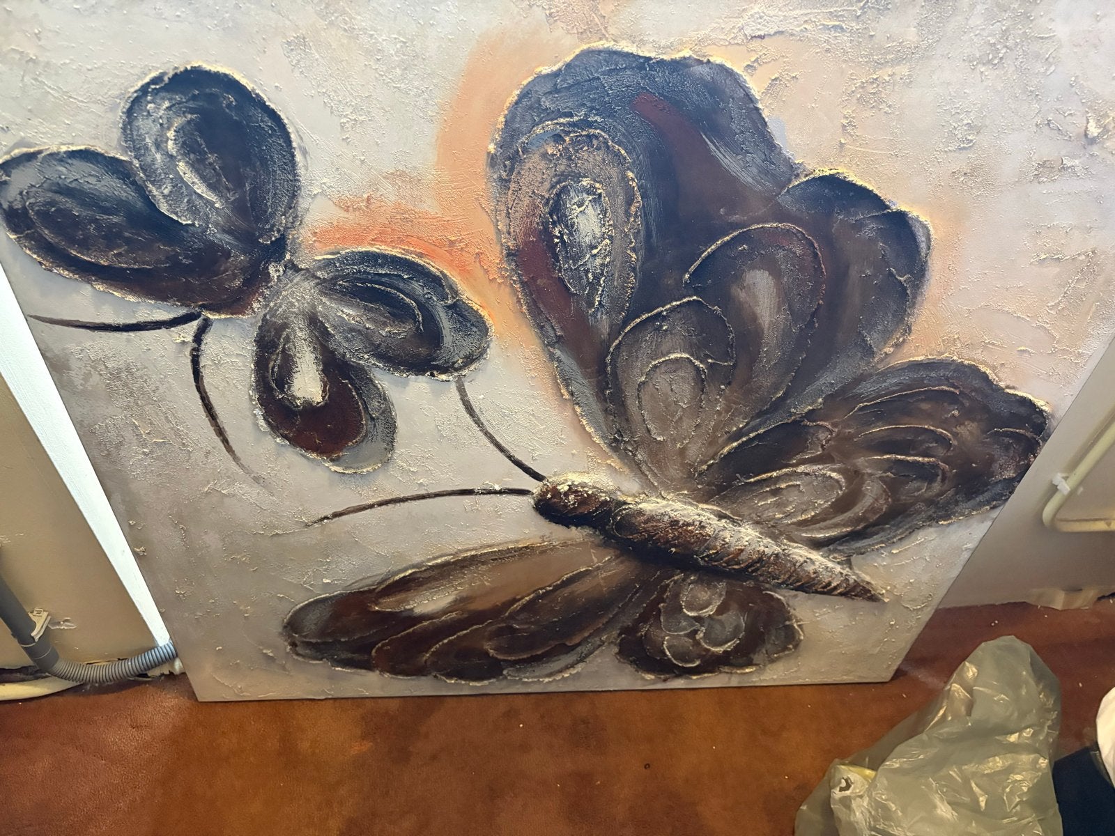 Schilderij met vlinders - 3D effect, Ophalen, 50 – 75, Zo goed als nieuw, Schilderij