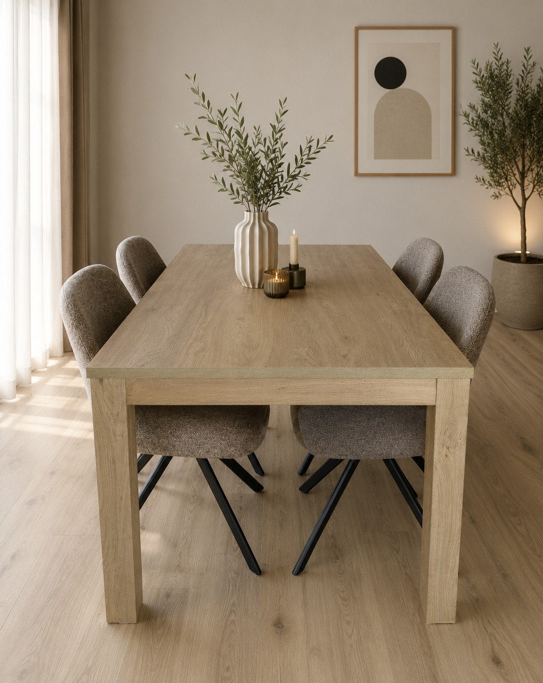 Eettafel kleur licht eiken 160x90 cm, Ophalen, Gebruikt, Overige materialen, 50 tot 100 cm