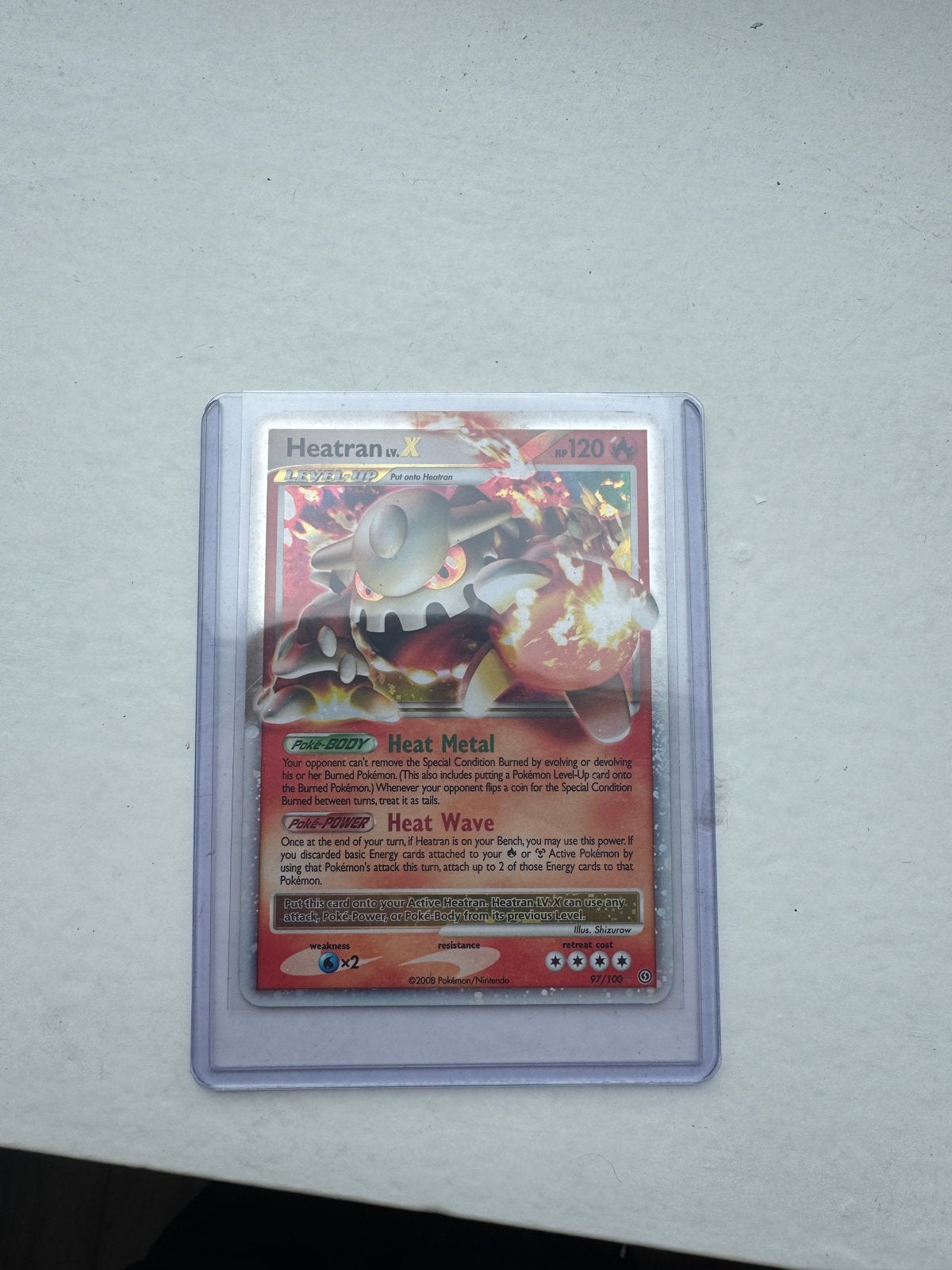 Heatran LV.X Pokémon Kaart - Platinum Base Set, Ophalen of Verzenden, Zo goed als nieuw, Losse kaart, Foil