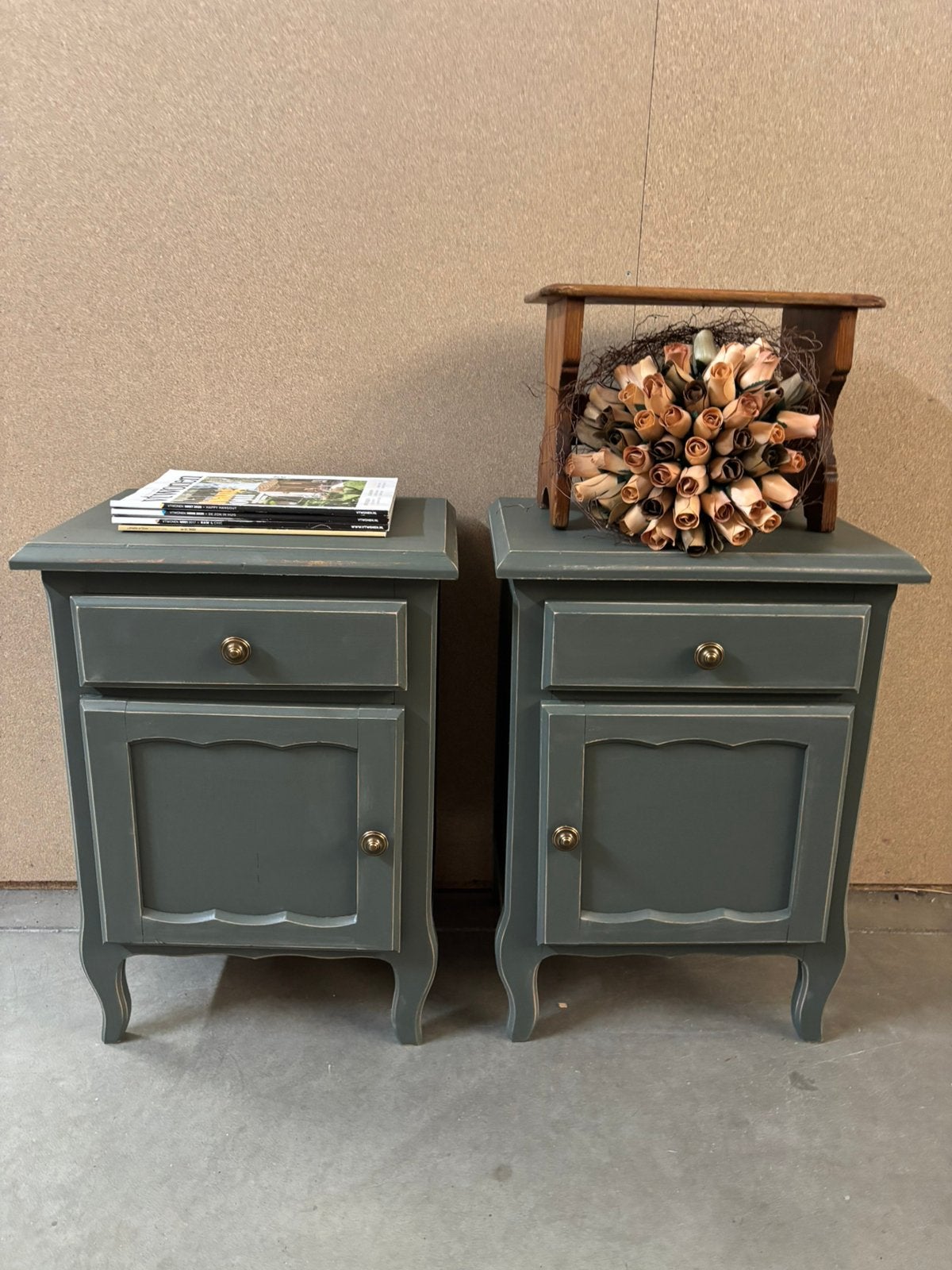 Brocante Nachtkastjes, Studio Larilo, Minder dan 45 cm, Zo goed als nieuw, Hout