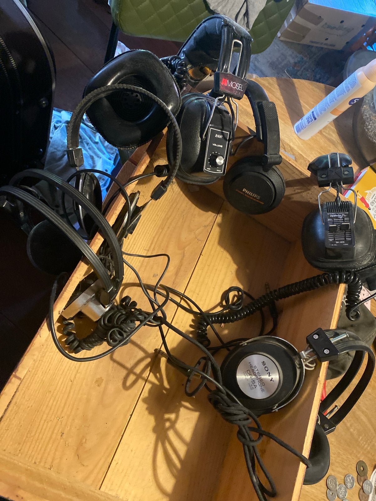 Verzameling retro koptelefoons, oa Technics, Ophalen of Verzenden, Gebruikt, Over oor (circumaural), Overige merken