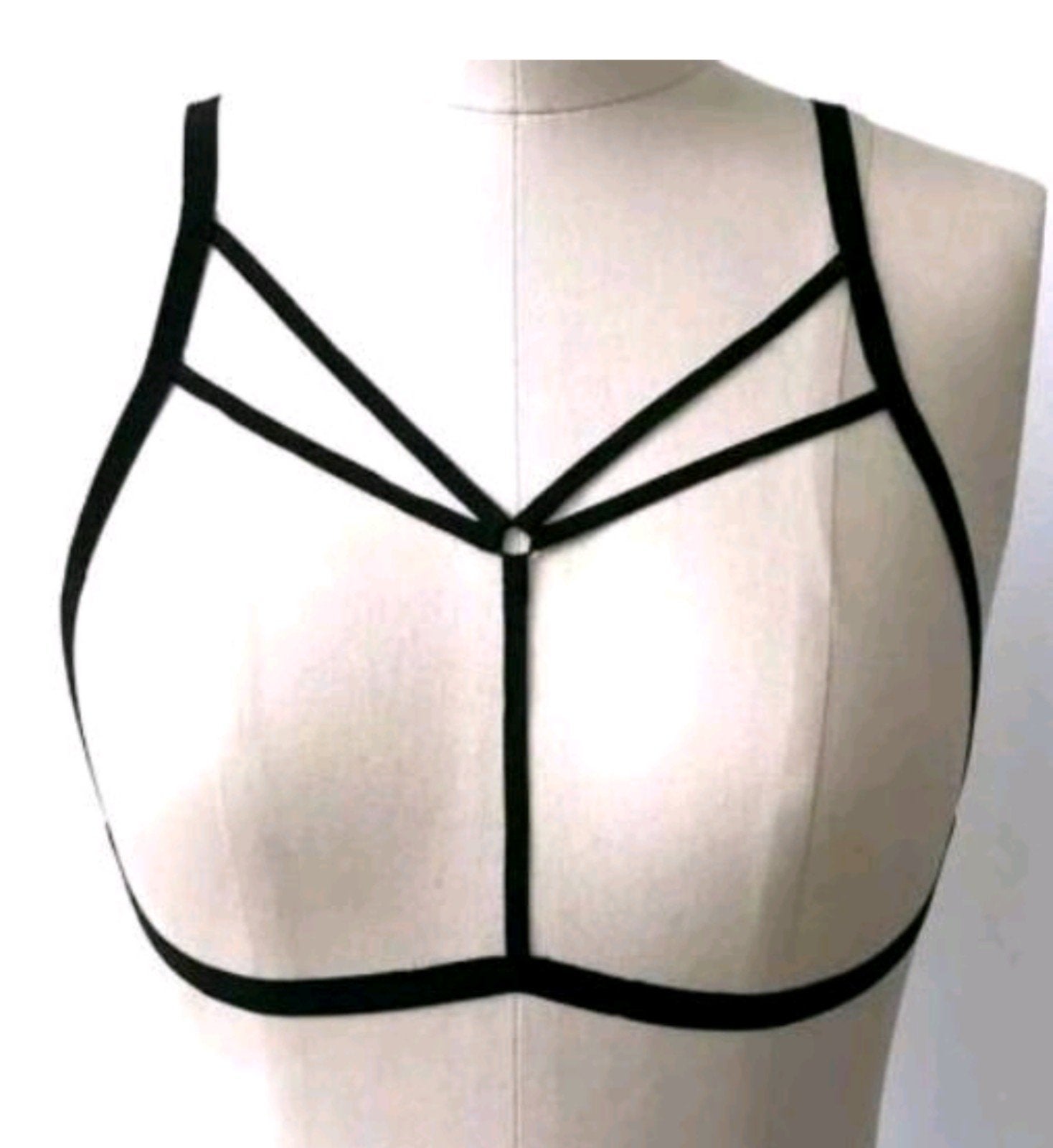 Harnas-top / Lingerie strappy top - BH edgy & stijlvol Sexy, Ophalen of Verzenden, Zwart, BH