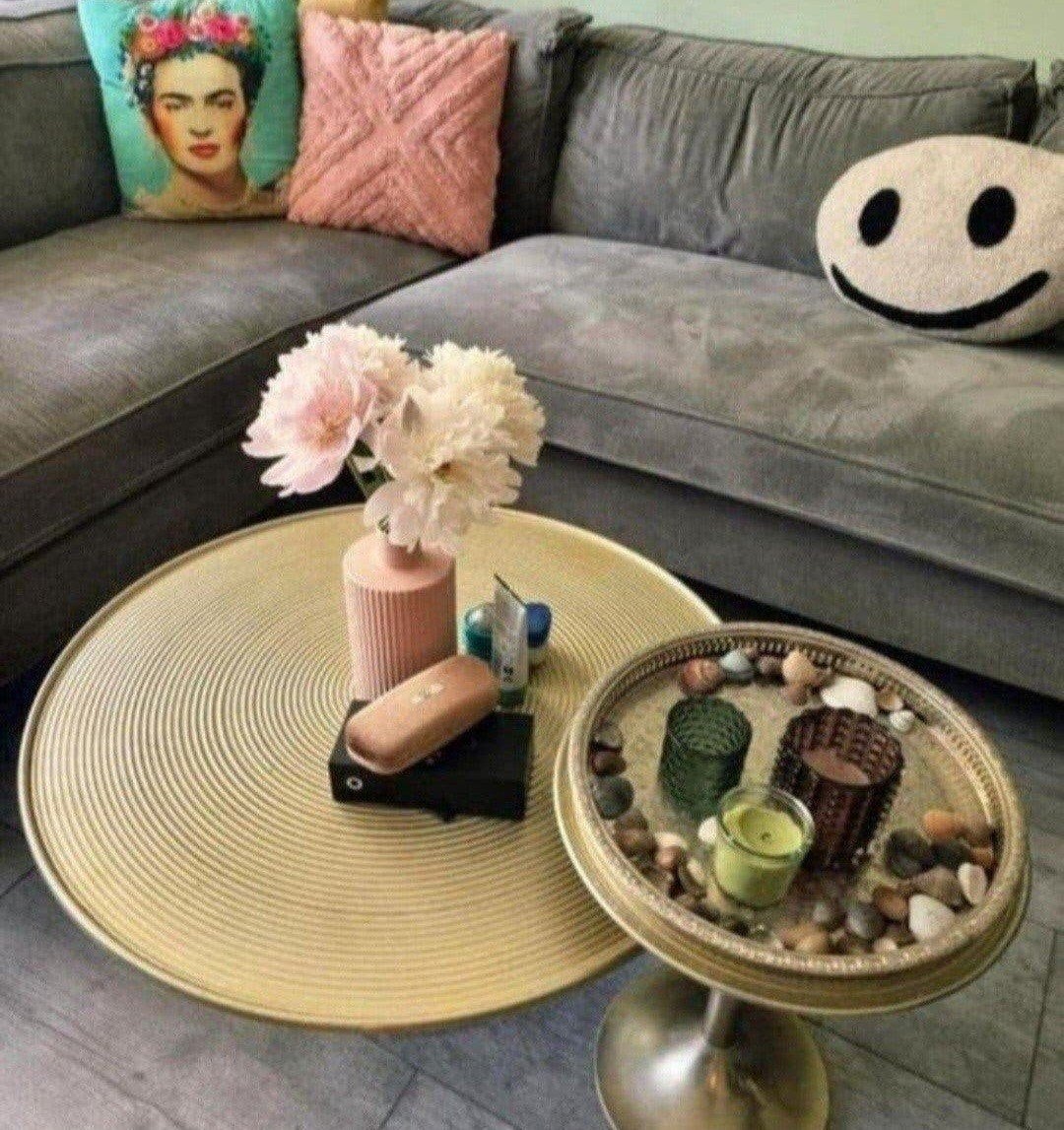 Gouden salontafel met bijzettafel merk Rivièa Maison!, Ophalen