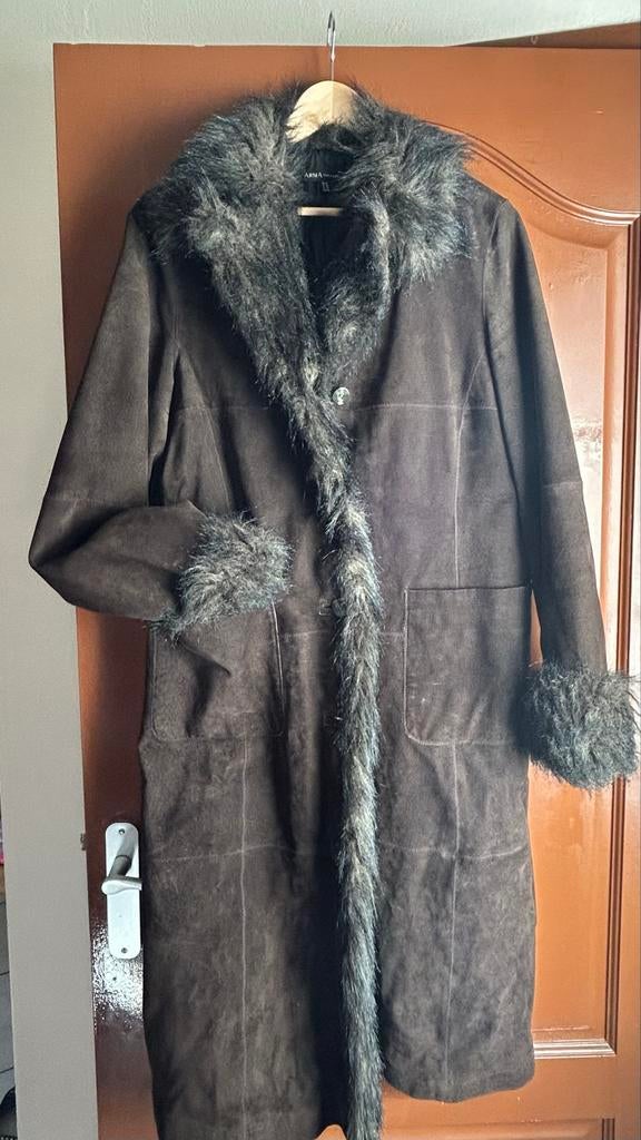 Arma Leren Winterjas met Imitatie Bont - Maat 38/40 (M), Ophalen of Verzenden, Zo goed als nieuw, Maat 38/40 (M), Bruin