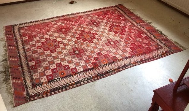 Handgeweven Vintage Turkse Kelim / Cicim (154 x 223 cm), Ophalen, Gebruikt, 150 tot 200 cm, 200 cm of meer
