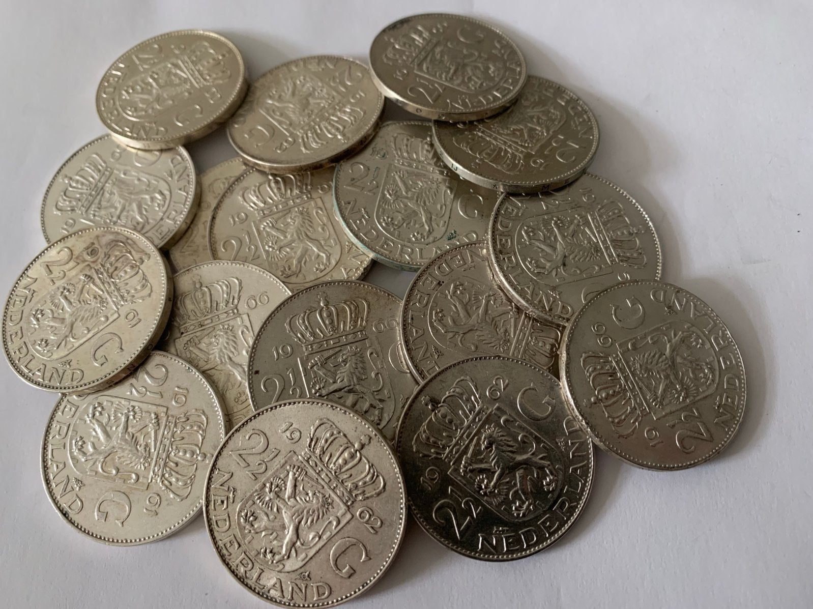 17 mooie zilveren rijksdaalders juliana periode 1959-1966, Ophalen of Verzenden, Koningin Juliana, 2½ gulden