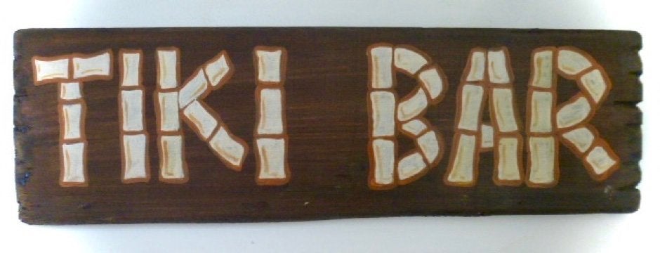 Tiki Bar Bord/hout/Hawai/zomer/beach/strand/surf/mancave, Huis en Inrichting, Hout, Decoratieobject, Ophalen of Verzenden, Zo goed als nieuw