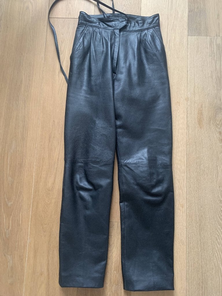 Leren broek van lamsleer maat 36, Zwart, Ophalen of Verzenden, Zo goed als nieuw, Maat 36 (S)