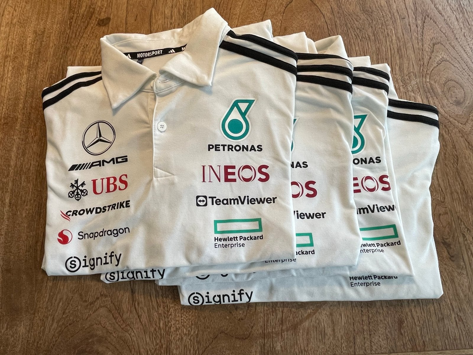 Mercedes-AMG Petronas F1 Team Polo Shirt - Maat M, Ophalen of Verzenden, Gedragen, Maat 48/50 (M), Wit