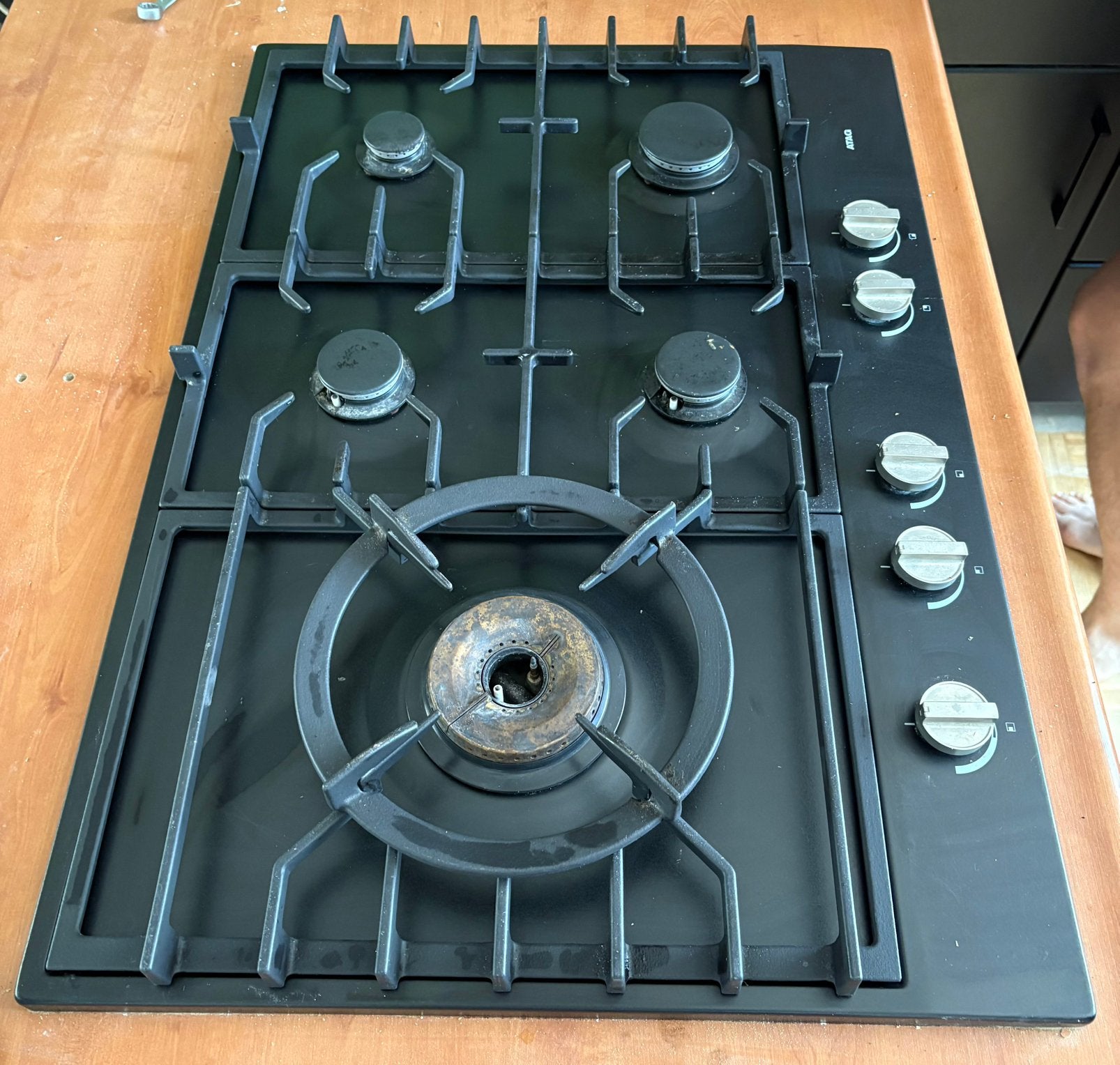 Gaskookplaat 5 pitten, Witgoed en Apparatuur, Kookplaten, Ophalen, Gebruikt, Inbouw, Gas