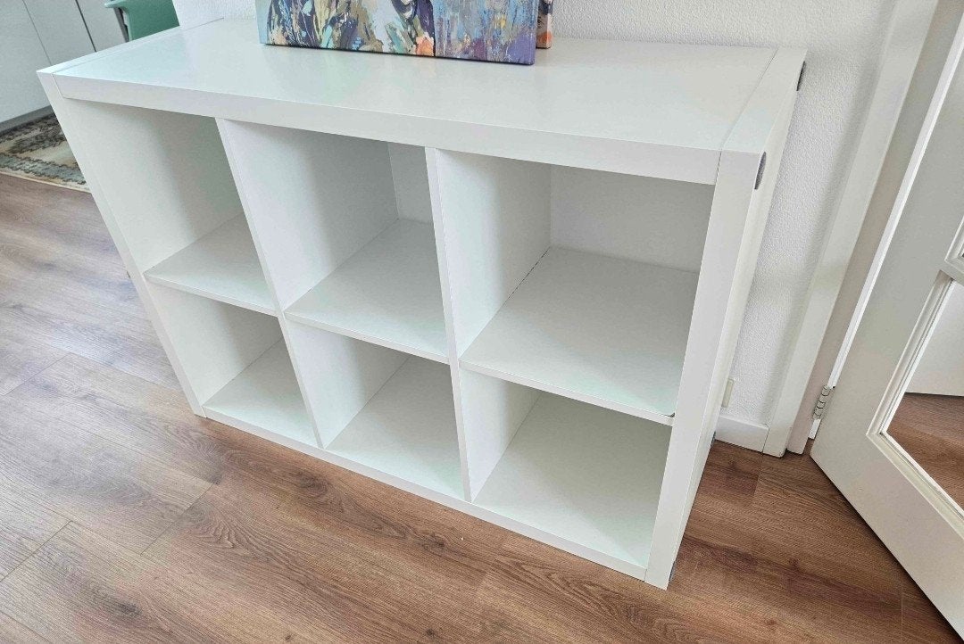 Witte Kallax kast met 6 vakken - IKEA, Ophalen, Met plank(en), Gebruikt, 100 tot 150 cm