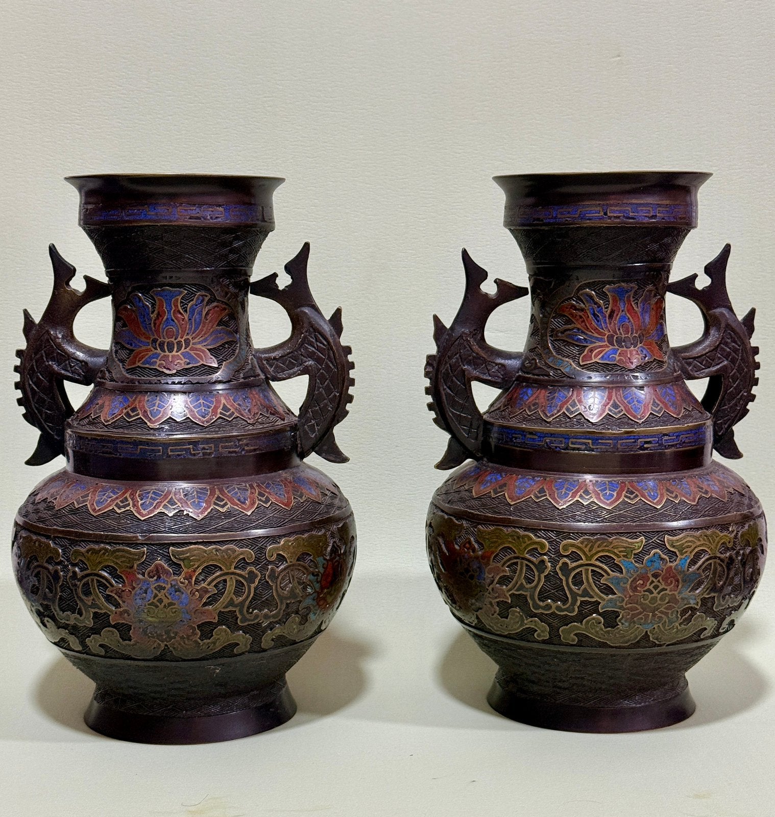 Paar grote Chinese vazen brons, Antiek en Kunst, Ophalen of Verzenden