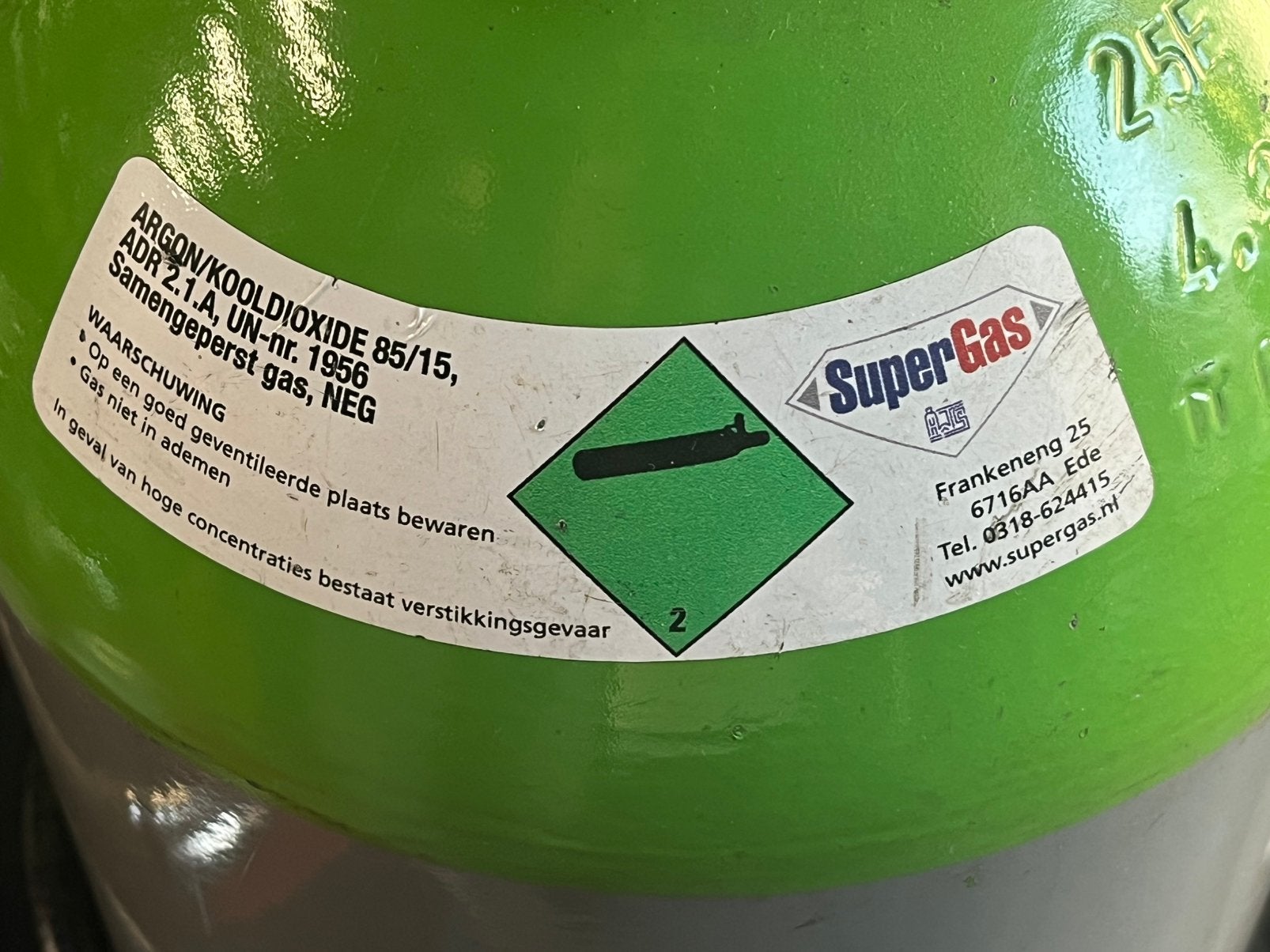 Menggas 85/15 HWTS Supergas eigendom/ruilsysteem, Ophalen, Nieuw, 250 ampère of meer, Co2