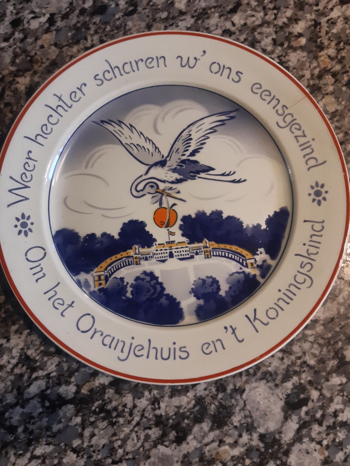 Twee brocante wandborden t.g.v.geboorte Prinses Beatrix 1938, Ophalen of Verzenden