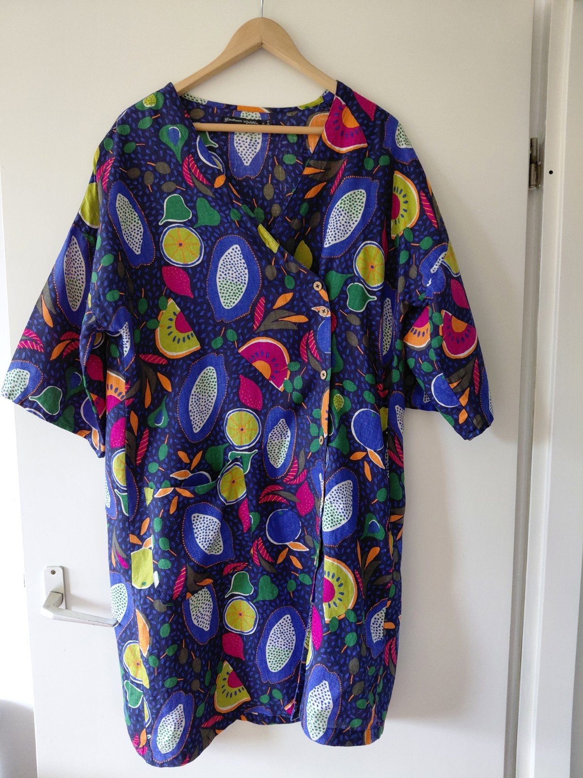 Blauw bloemig Linnen jurkje  gudrun sjoden  maat L, Kleding | Dames, Ophalen of Verzenden