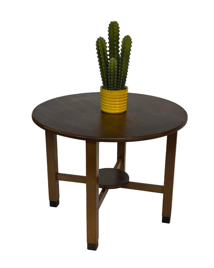 Art Deco Bijzettafel Tafeltje Eiken Design Minimalistisch, Ophalen, Minder dan 55 cm, Gebruikt, Art Deco tafeltje