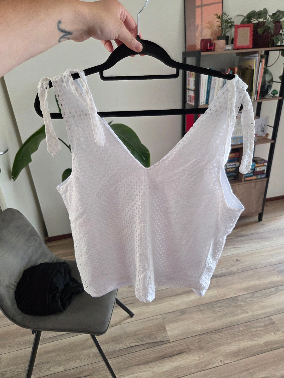 VILA witte top met opengewerkt patroon, maat XL, Kleding | Dames, Wit, Vila, Maat 46/48 (XL) of groter, Ophalen of Verzenden