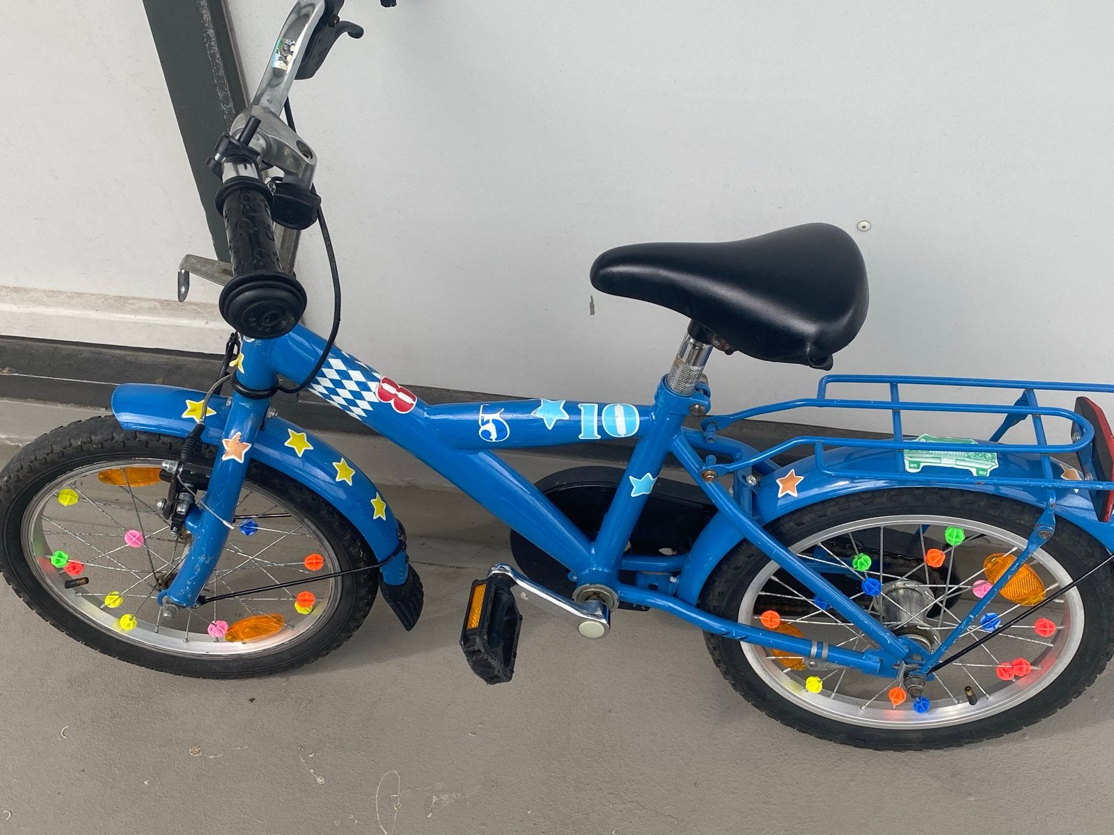 16 inch jongensfiets - Blauw met sterren, Terugtraprem, Gebruikt, Minder dan 49 cm, Ophalen