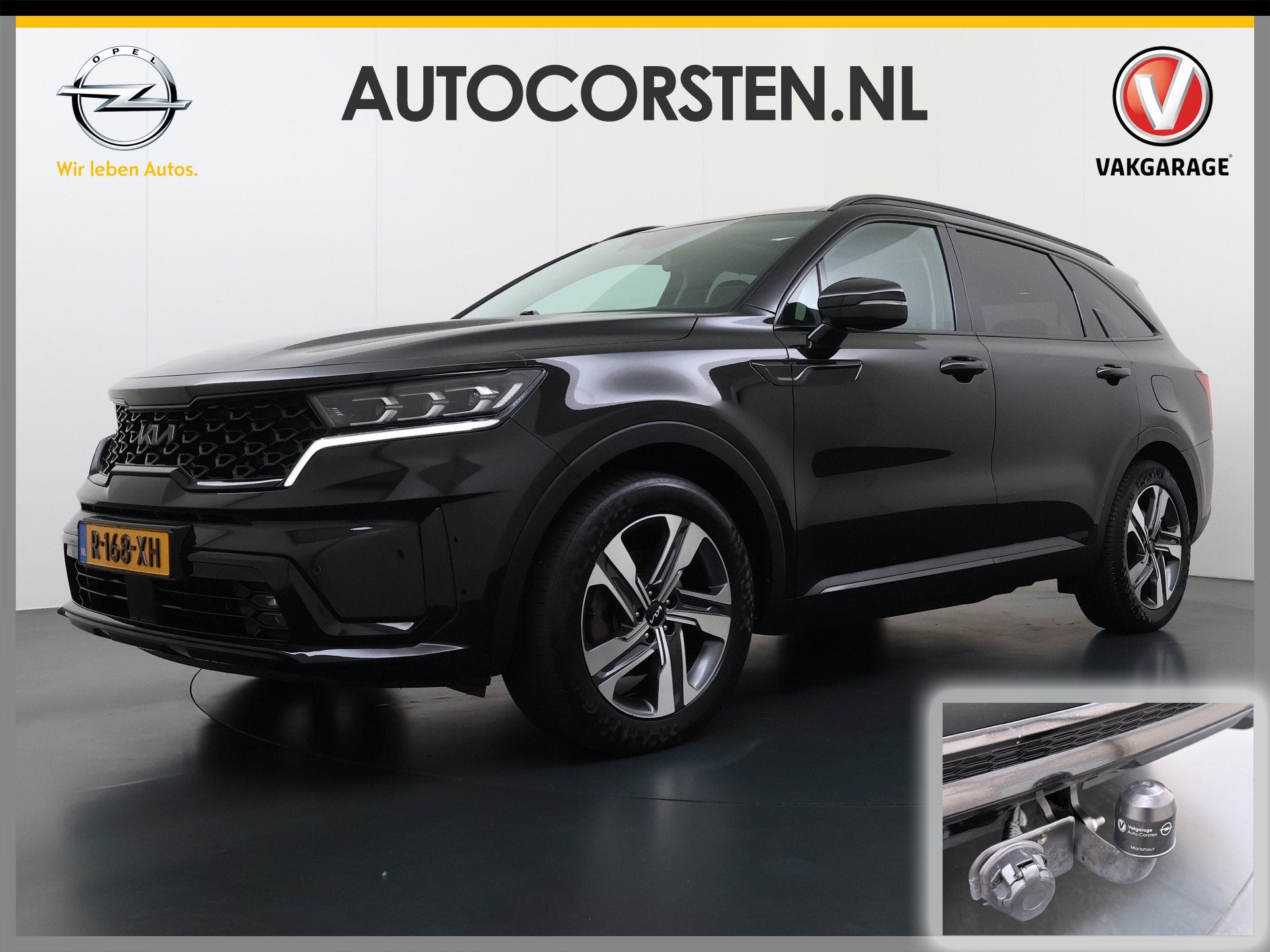 Kia Sorento 1.6T-GDI 230PK Hybrid Aut. 7-Persoons Adap.Cruis, Gebruikt, 4 cilinders, Zwart, Bedrijf