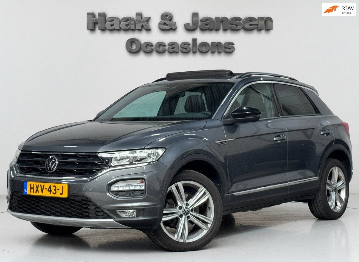 Volkswagen T-ROC 1.5 TSI Sport Business R Panoramadak ACC La, Auto's, 1254 kg, 4 cilinders, 150 pk, Leder en Stof