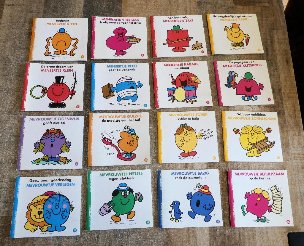 Mevrouwtje en meneertje set 16 boekjes Emte Roger Hargreaves, Ophalen of Verzenden, Gelezen, Fictie algemeen