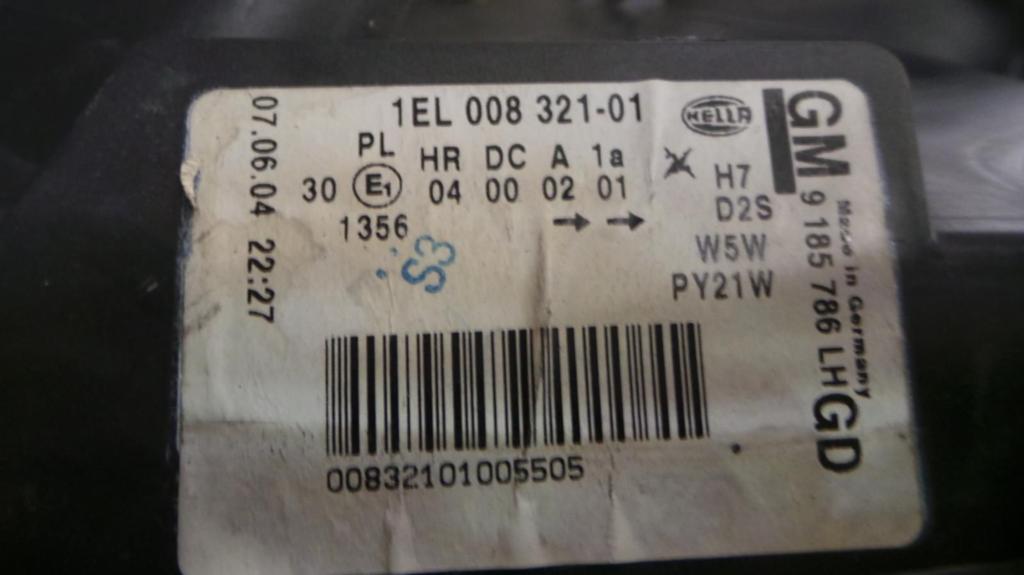 OPEL VECTRA KOPLAMP L 2003, Auto-onderdelen, Verlichting, Gebruikt, ARN erkend, Stiba lid, Erkend duurzaam, Ophalen of Verzenden