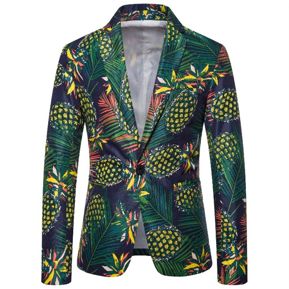 Heren hawaii colbert 2 mannen blauw groen jasje blazer, Kleding | Heren, Verzenden, Nieuw, Overige maten, Overige kleuren