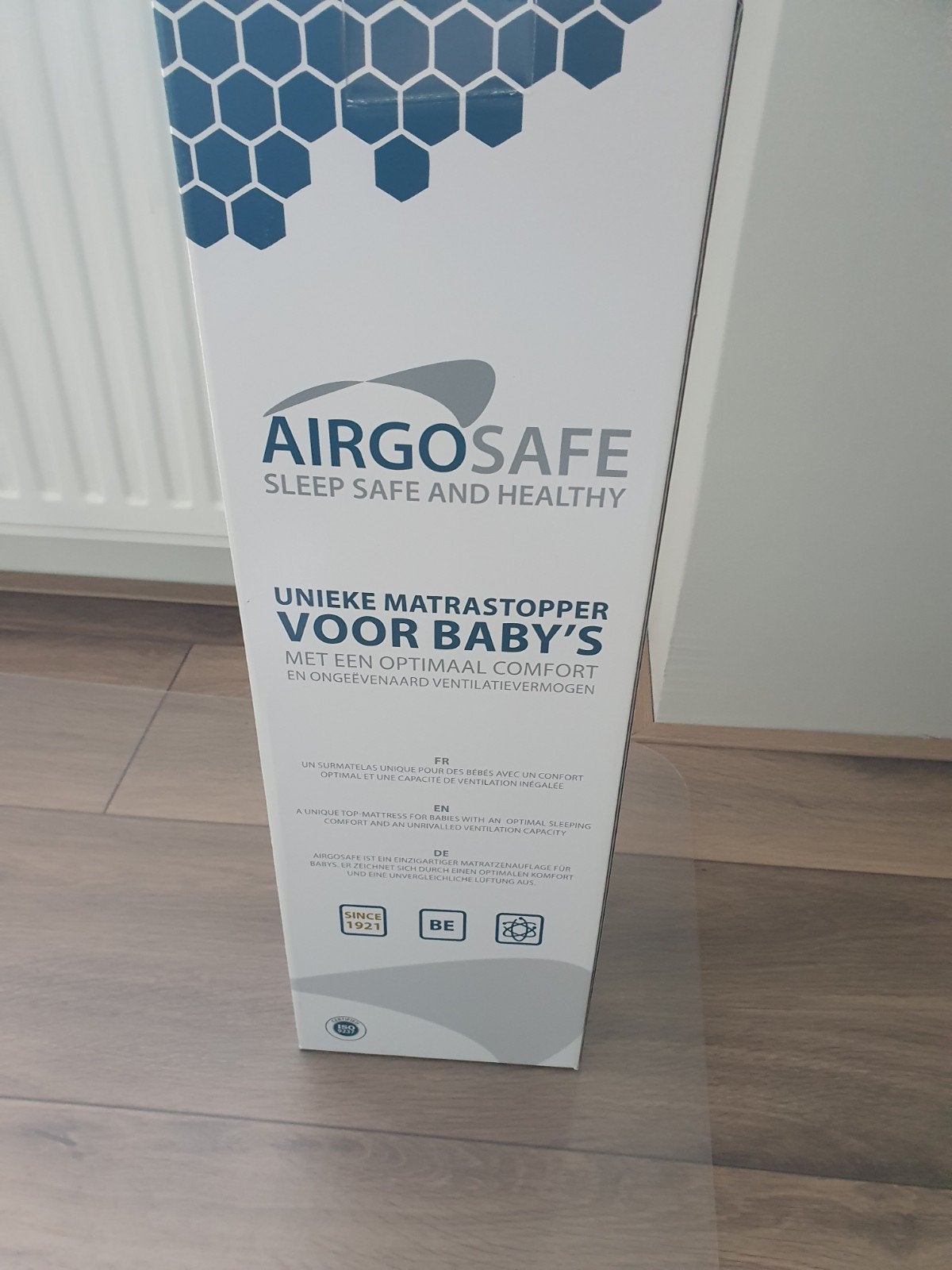 Airgosafe matrastopper incl. Hoeslakens voor baby's 60x120, Nieuw, Matras, Eenpersoons, 70 cm of minder